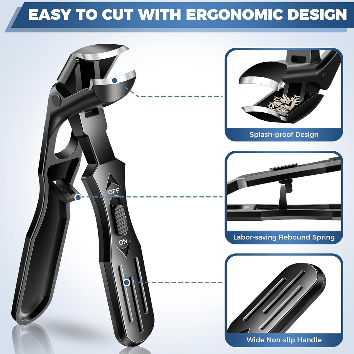 Heavy Duty Angled Toenail Clippers for Thick Nails - Large Toe Grooming Tool 2024 Upgrade