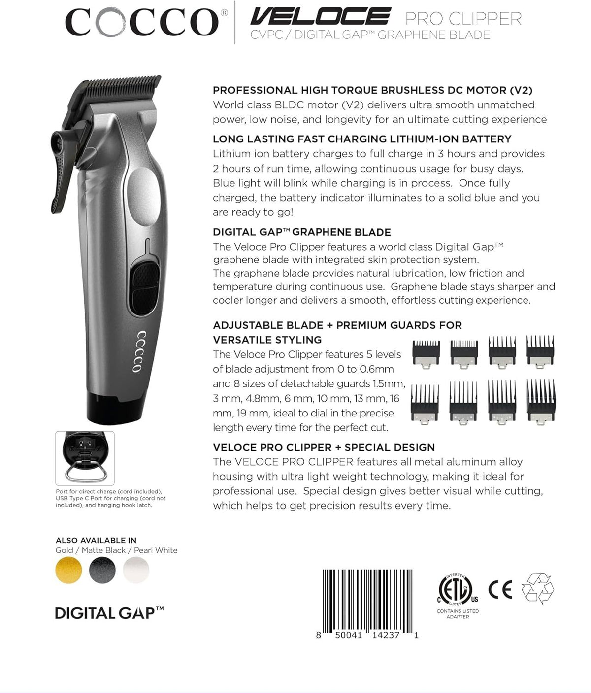 Professional Digital Clipper with Graphene Blade & Lithium Battery