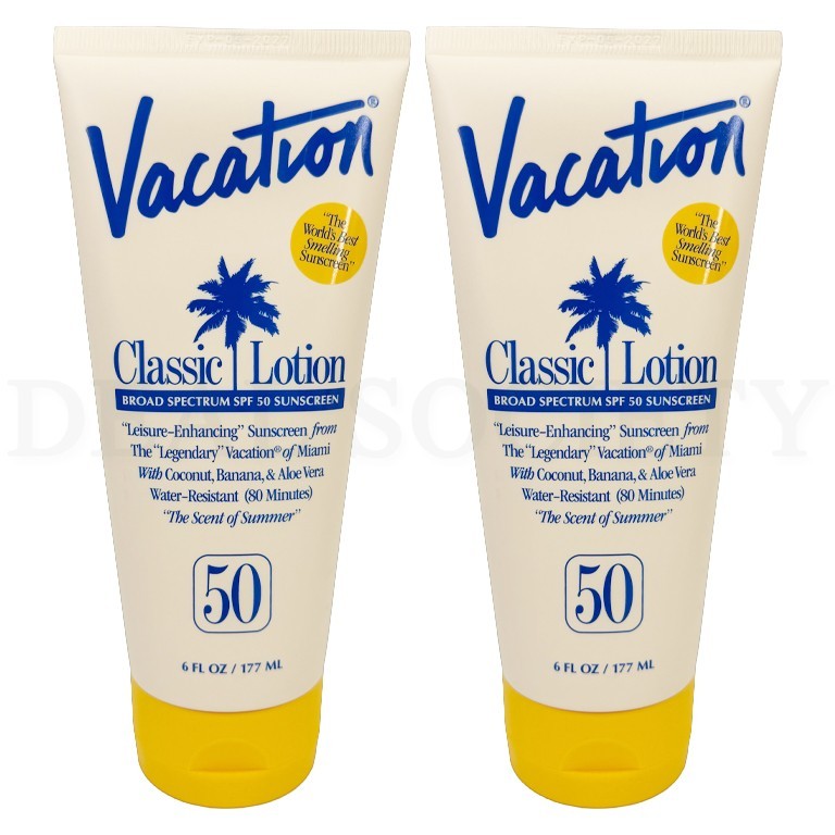 SPF 50 Sunscreen Lotion Tropical Scent 6oz - Pack of 2, Water-Resistant, Reef Safe