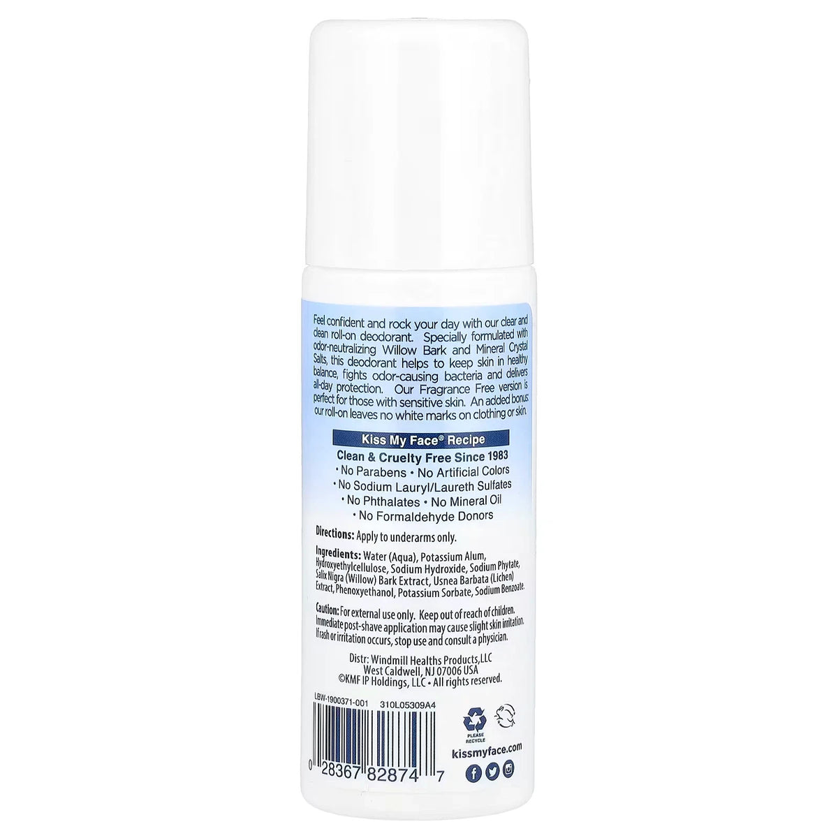 Fragrance-Free Liquid Deodorant Roll-On Pack of 6 - Natural Mineral Formula