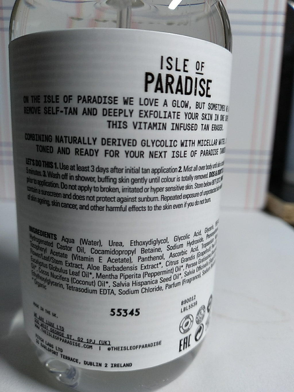 Self Tan Eraser - Isle of Paradise Over It Magic Self-Tan Remover, 6.76 fl oz