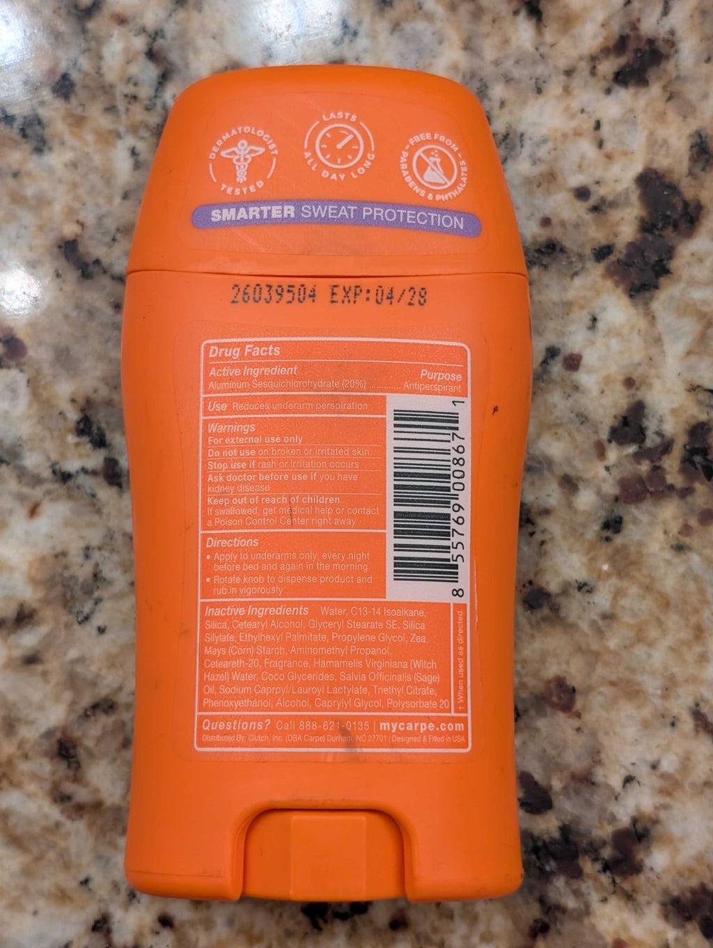 Carpe Lavender Citrus Underarm Deodorant Lotion 1.76 oz - Antiperspirant & Freshening