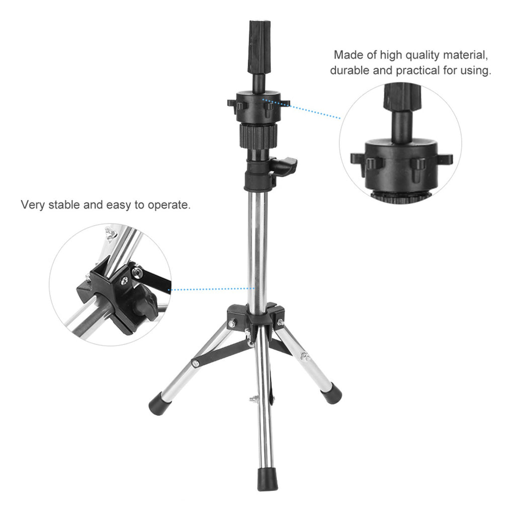 Adjustable Hairdressing Training Head Holder Tripod for Mannequin Head