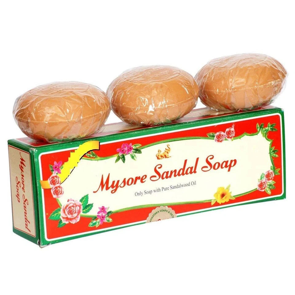 Mysore Sandal Soap 150g Pack of 3 - Natural Moisturizing Bar for Glowing Skin
