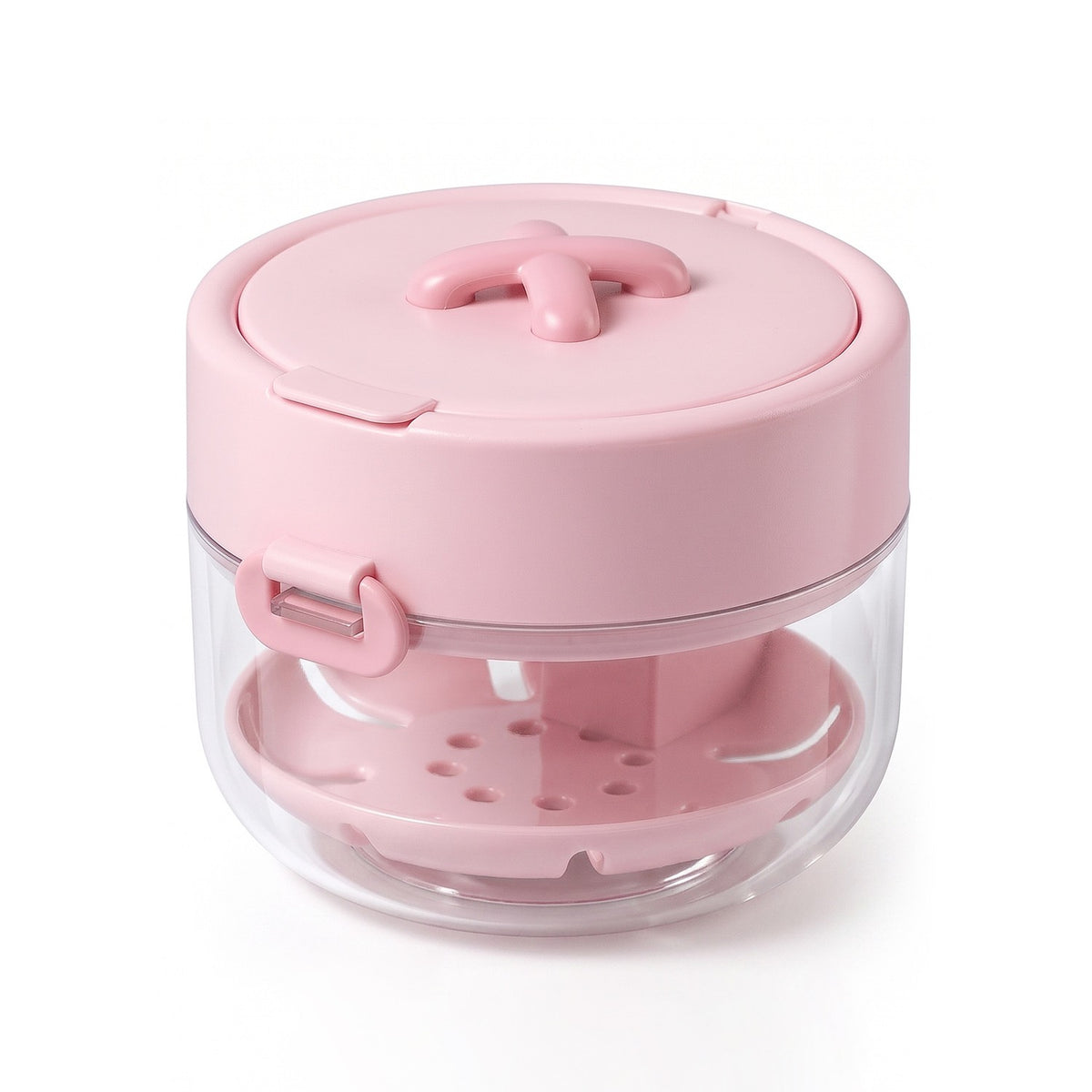 Denture and Retainer Cleaning Case with Auto-Lifting Strainer, Mirror & Brush
