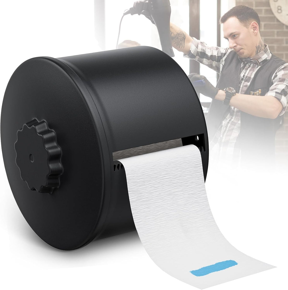 Wall-Mount Barber Neck Strip Dispenser with 100 Capacity for Salon & Home Use