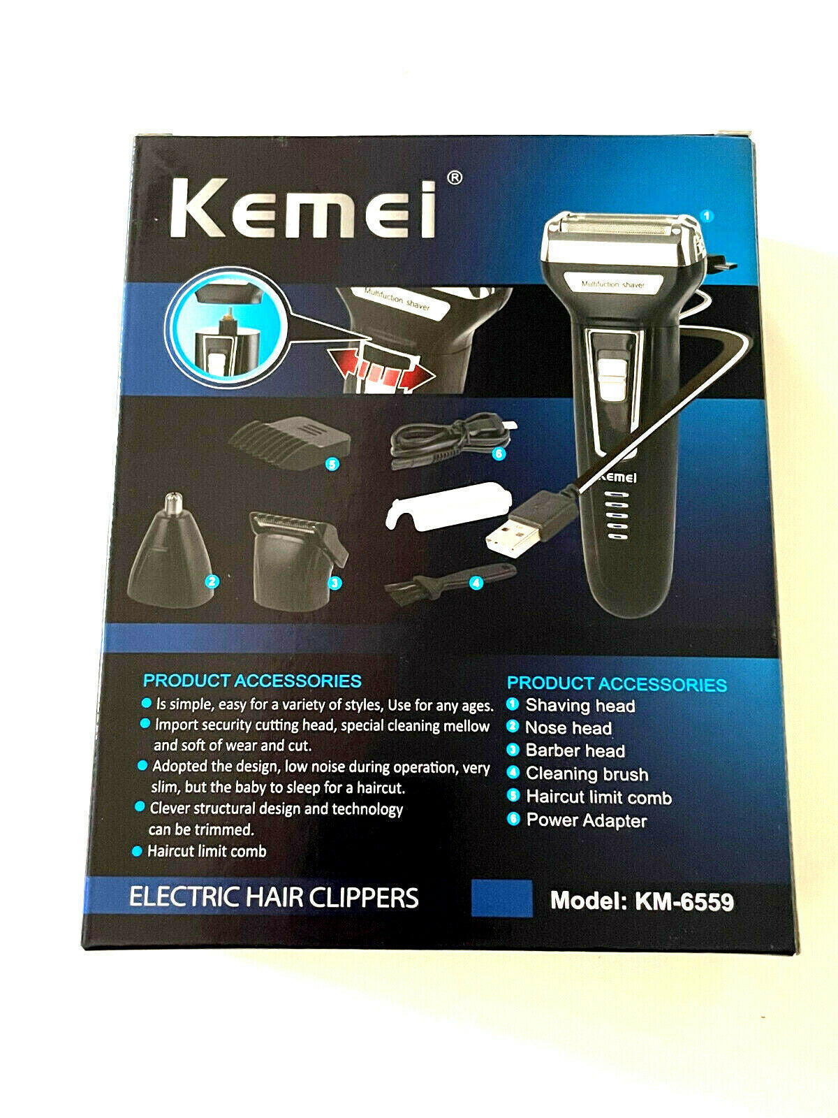 USB Rechargeable 3-in-1 Hair Shaver Nose Trimmer Gift Set - Waterproof