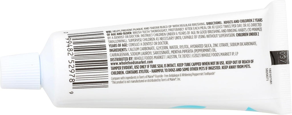Cruelty-Free Travel Toothpaste 3 oz - Natural Mint, Fluoride-Free, Plant-Derived