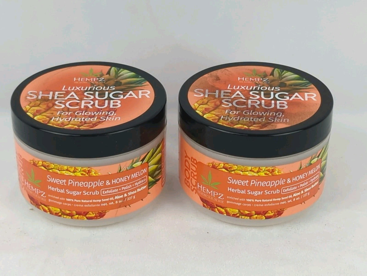 Lot Of 2 Shea Sugar Body Scrubs - Pineapple & Honey Melon