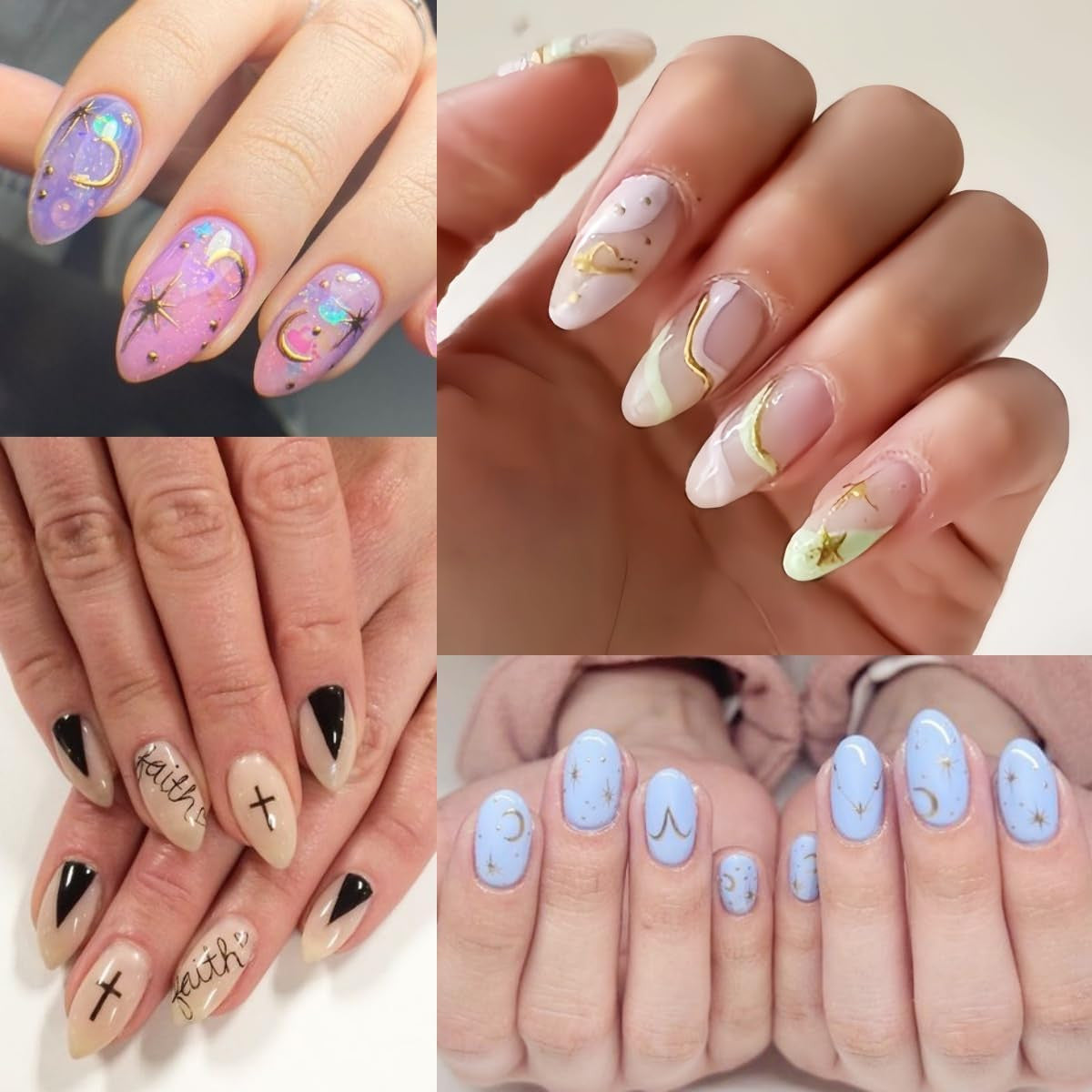 12 Constellation Nail Stickers Set - Zodiac Letter Nail Art Decals