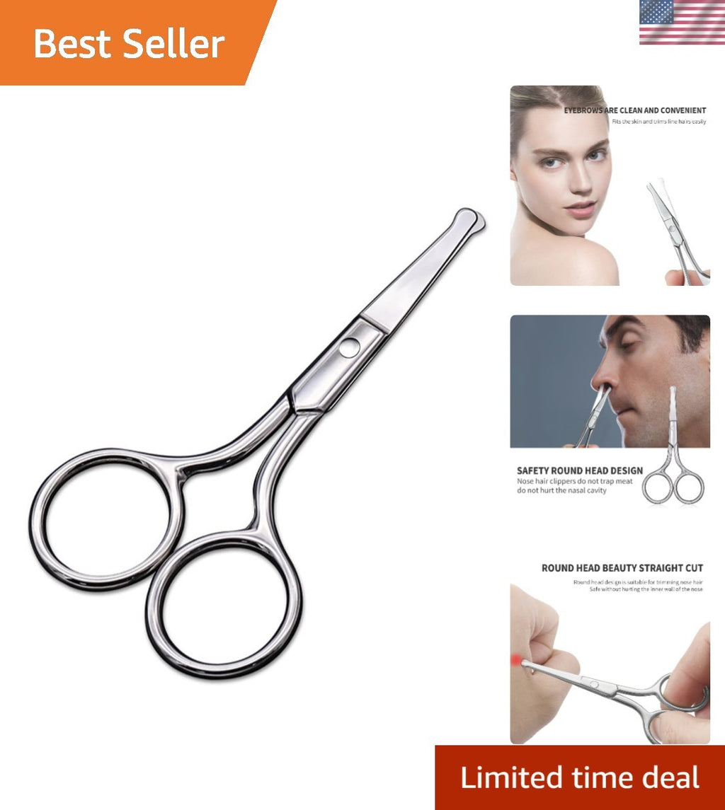 Safety Scissors with Round Tip for Eyebrow & Nose Trimming – Personal Grooming Tool