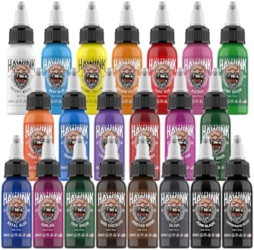 Tattoo Ink Color Set 21 Colors 1 oz (30ml) - Professional Pigment Kit