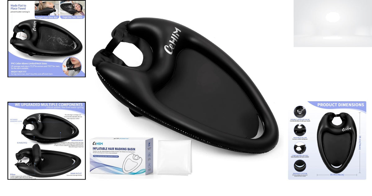 Inflatable Hair Washing Basin Portable Shampoo Sink for Elderly & Injured