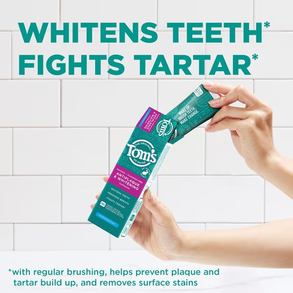 Natural Peppermint Fluoride-Free Toothpaste for Whitening & Tartar Control - 2 Pack