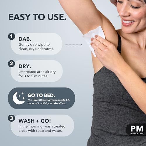 Clinical Strength Underarm Antiperspirant Wipes for Excessive Sweating – 10 Wipes