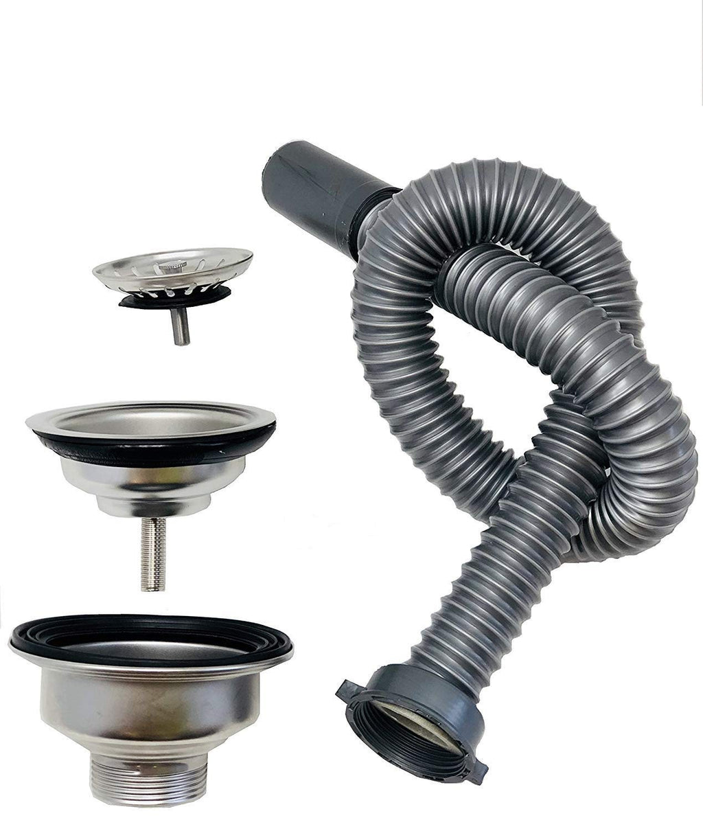 Salon Shampoo Bowl with Drain Assembly & Flexible Hose - Durable Stainless Steel