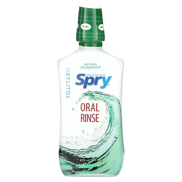 Alcohol-Free Spearmint Oral Rinse with Xylitol - 16 Fl Oz Each (Pack of 4)