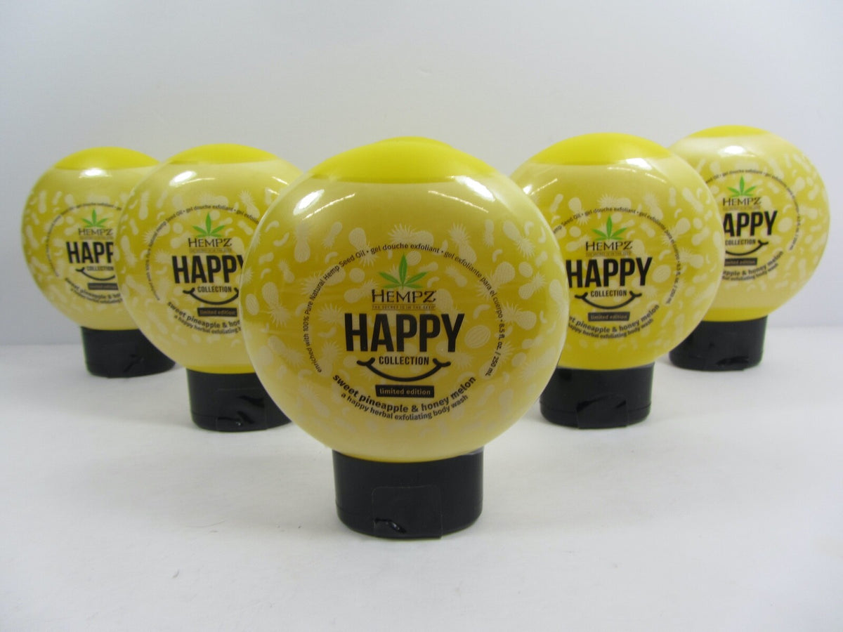 Hempz Exfoliating Body Wash Pack with Pineapple & Honey Melon Scent - 8.5 oz, Set of 6