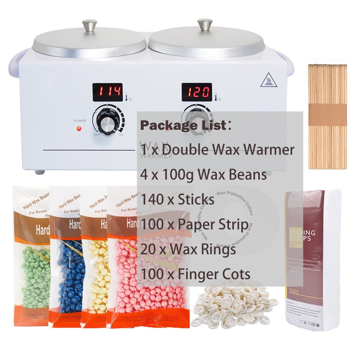 Double Wax Warmer Electric Heater for Facial & Body Hair Removal