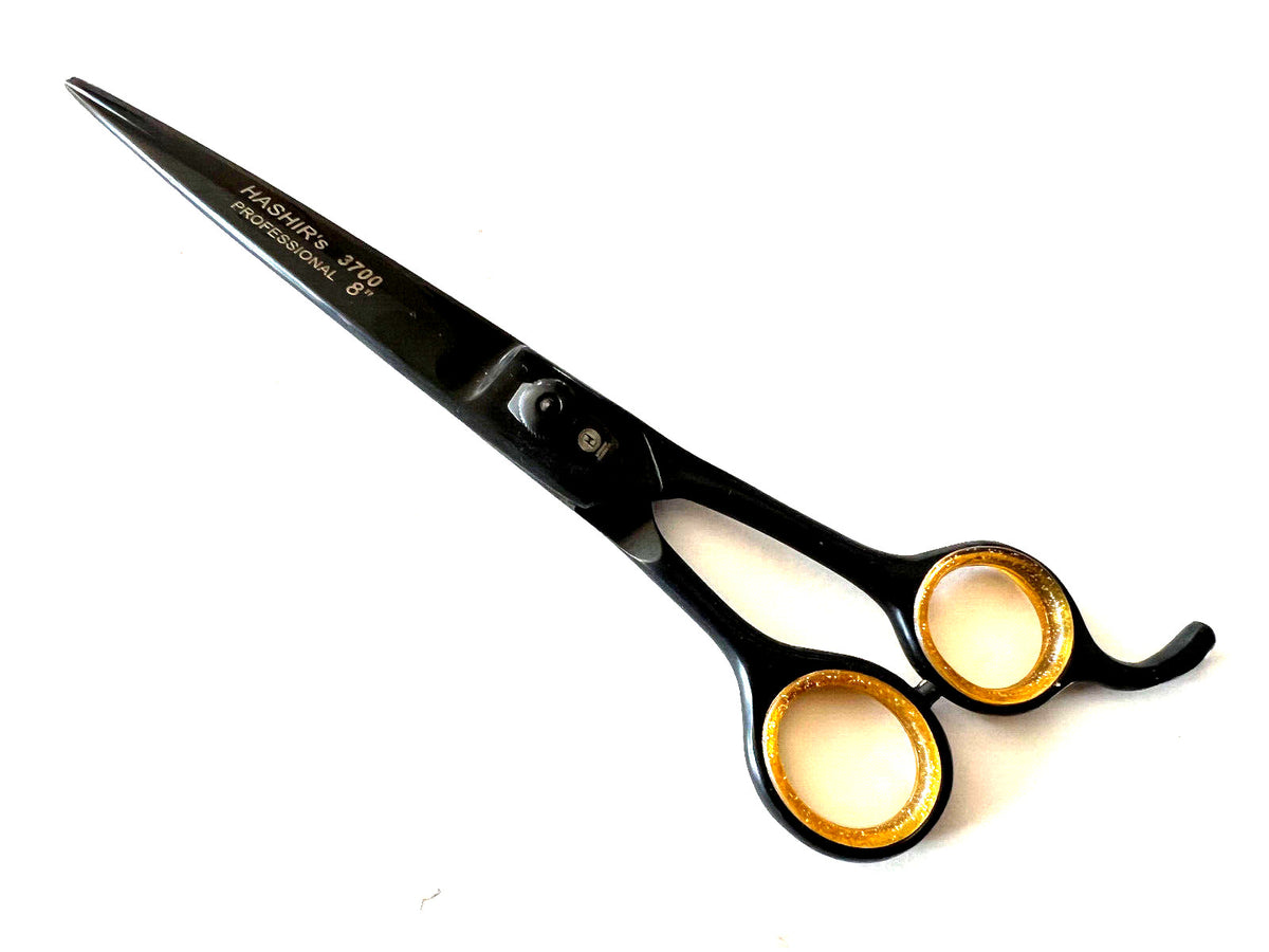 8-Inch German Stainless Steel Barber Scissors Shears Black - Professional Haircut Tools