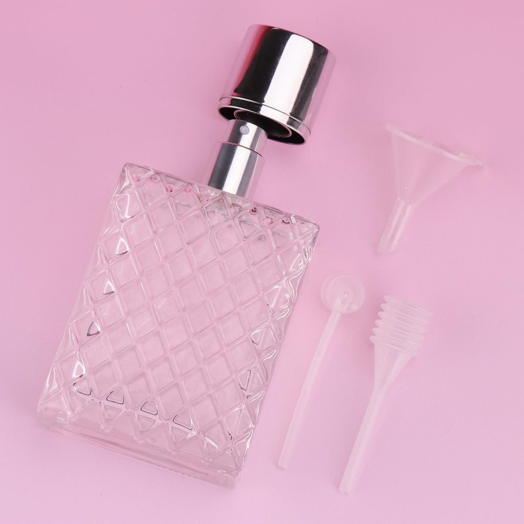 Refillable Glass Perfume Bottle 100ml Spray Pump Empty Cologne Container