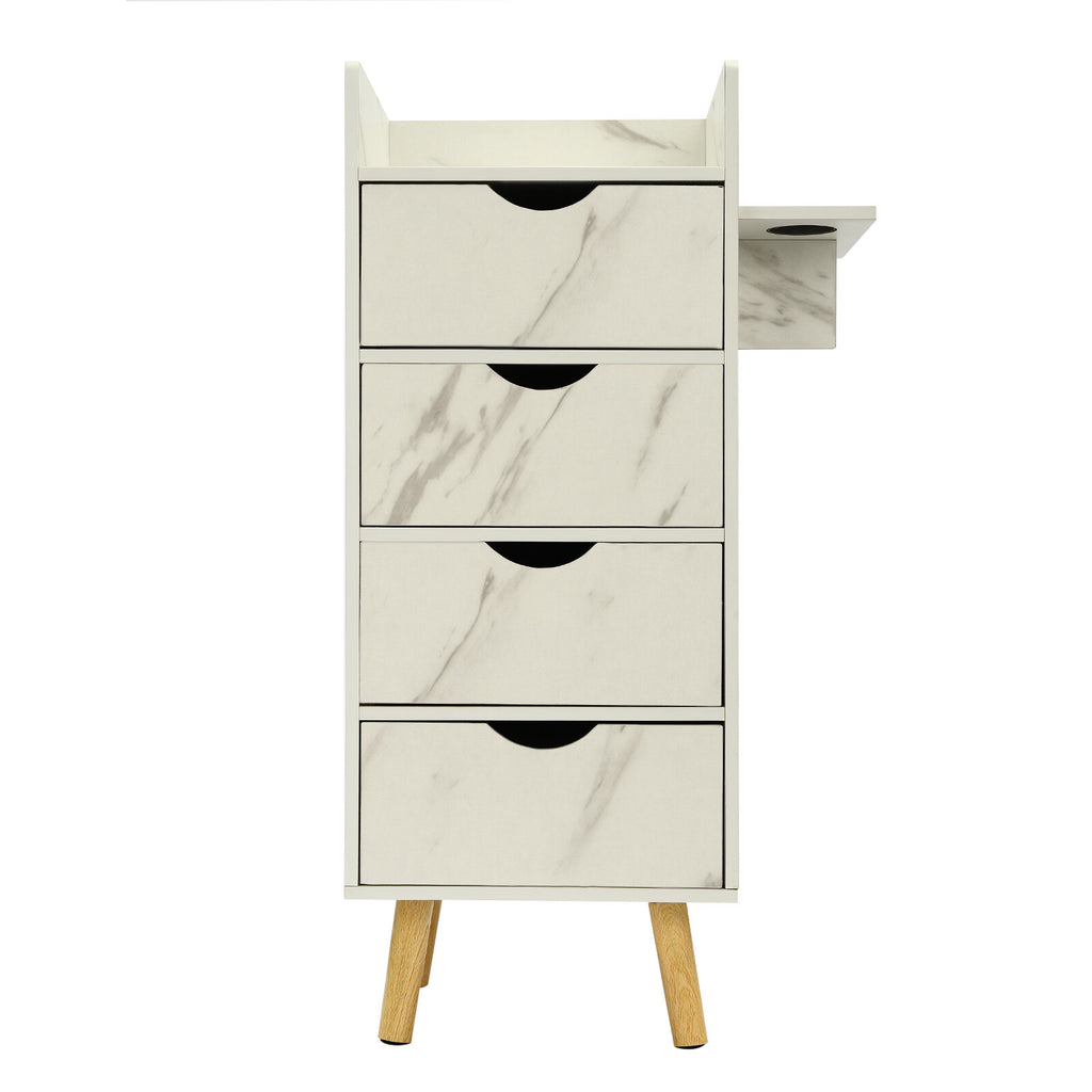 Salon Storage Cabinet with 4 Drawers and Hair Dryer Holders for Barber Shop or Home Use