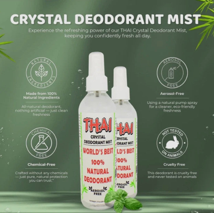 Natural Crystal Deodorant Spray - Unscented, 8 oz. Pack of 6