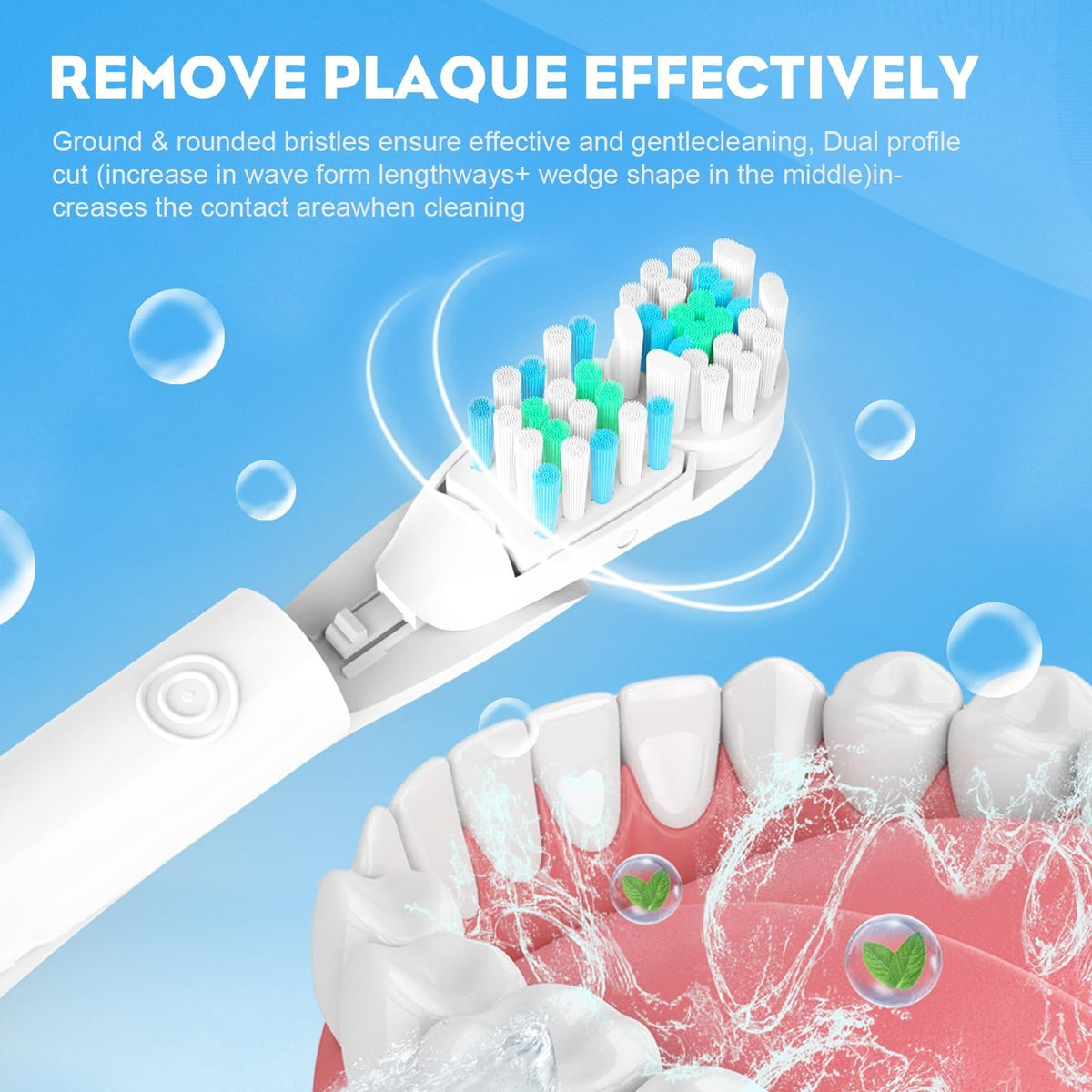 20 Pcs Dual Cross Action Sensitive Toothbrush Replacement Heads