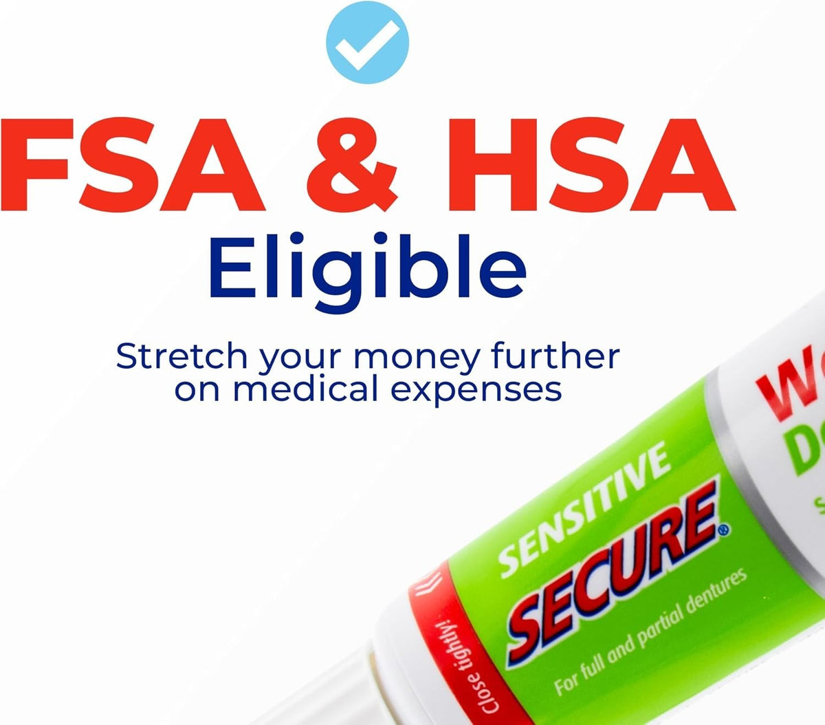 Strong Denture Adhesive Waterproof No Zinc Long-Lasting & Soothing Aloe Vera
