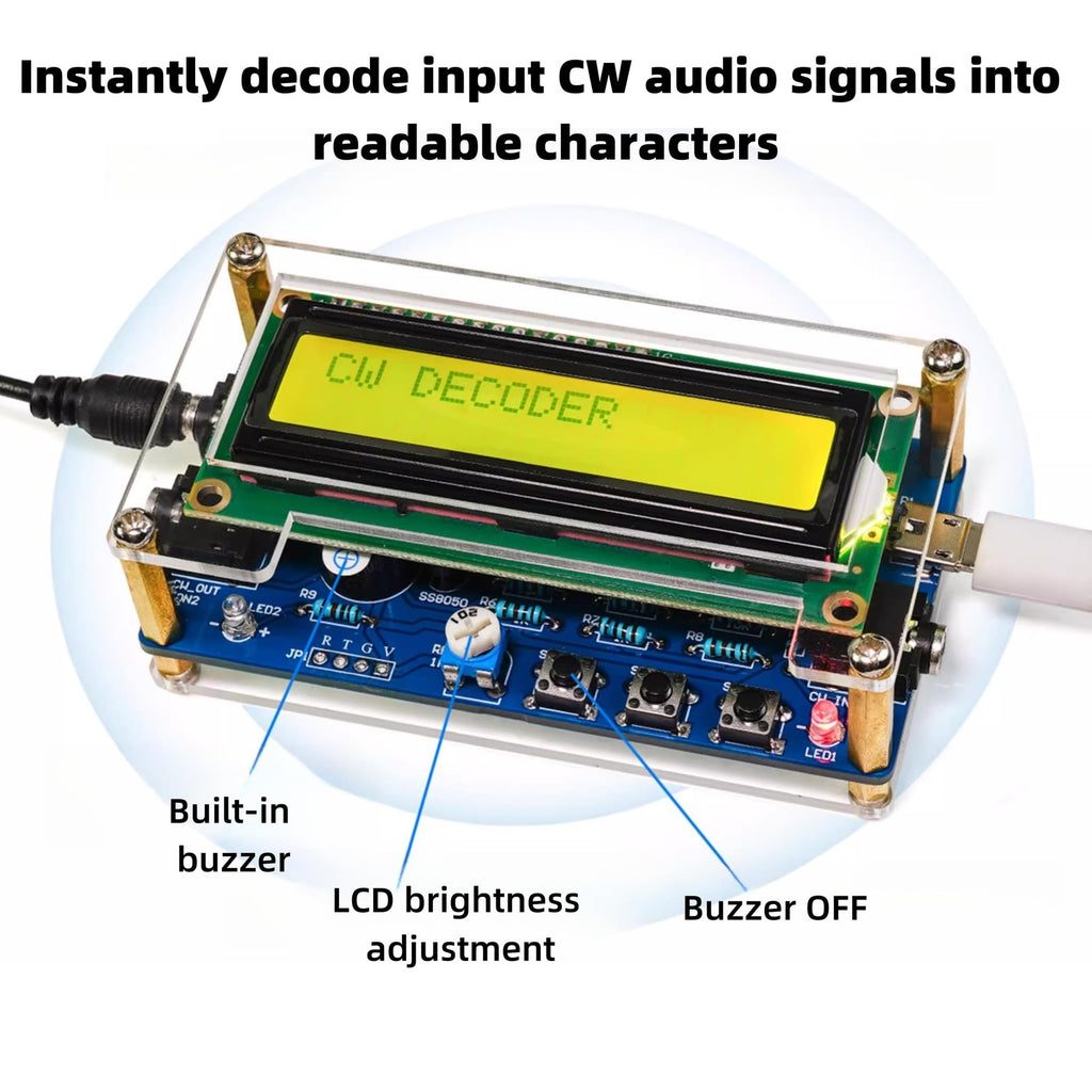DIY Morse Code Trainer Kit with LCD Decoder and Soldering Practice