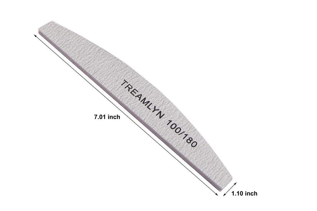 10 Pcs Heavy Duty Nail Files 100/180 Grit for Acrylic & Natural Nails