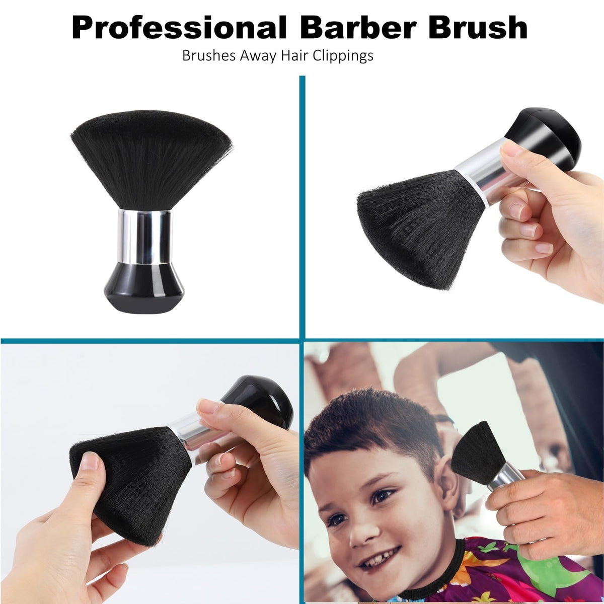 Kids Barber Cape with Neck Duster Brush Cartoon Sea Animals, Full Coverage