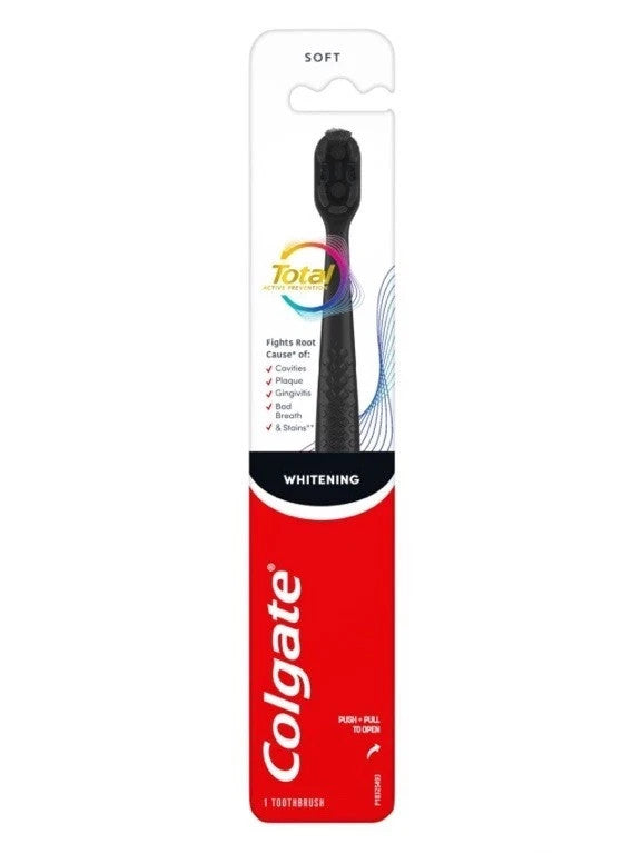 Colgate Total Active Prevention Whitening Soft Toothbrush Black 2 Pack