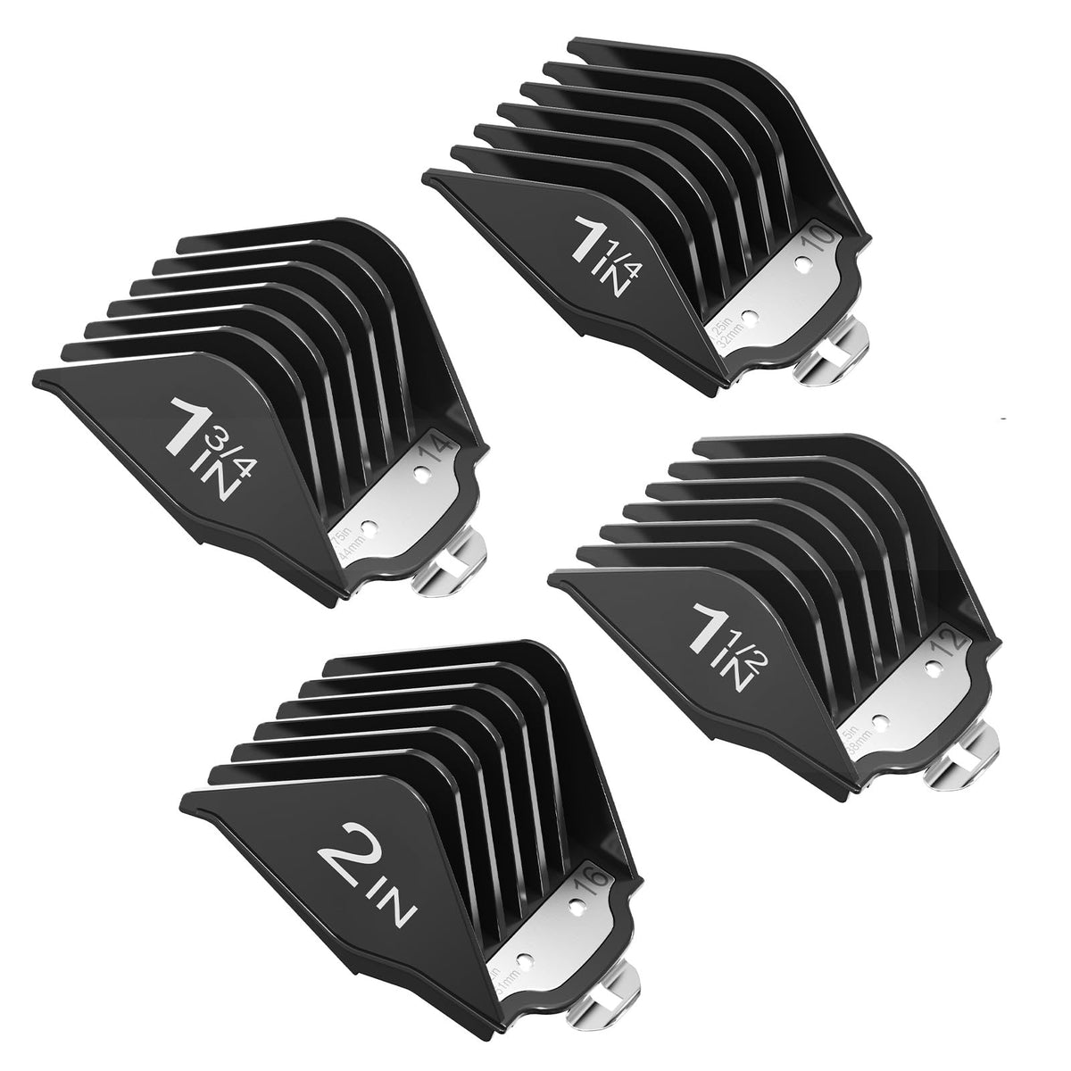 Clipper Guards with Metal Clip 1.25", 1.5", 1.75", 2" 4 Pack