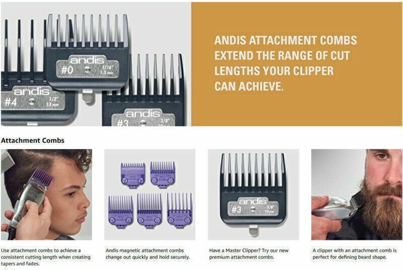 Magnetic Clipper Guard Set for Hair Clippers and Trimmers - 5 Pieces