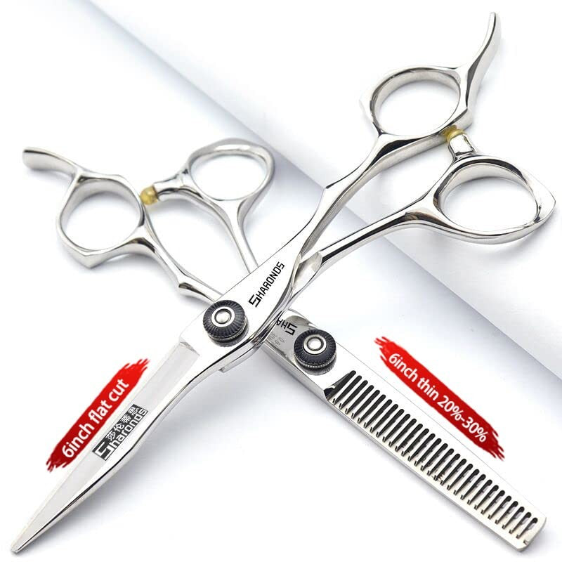 Professional Hairdressing Shears, 6-Inch Stainless Steel Hair Thinning Scissors