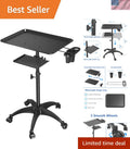 Salon Trolley Cart with Storage Platform and Adjustable Height Wheels