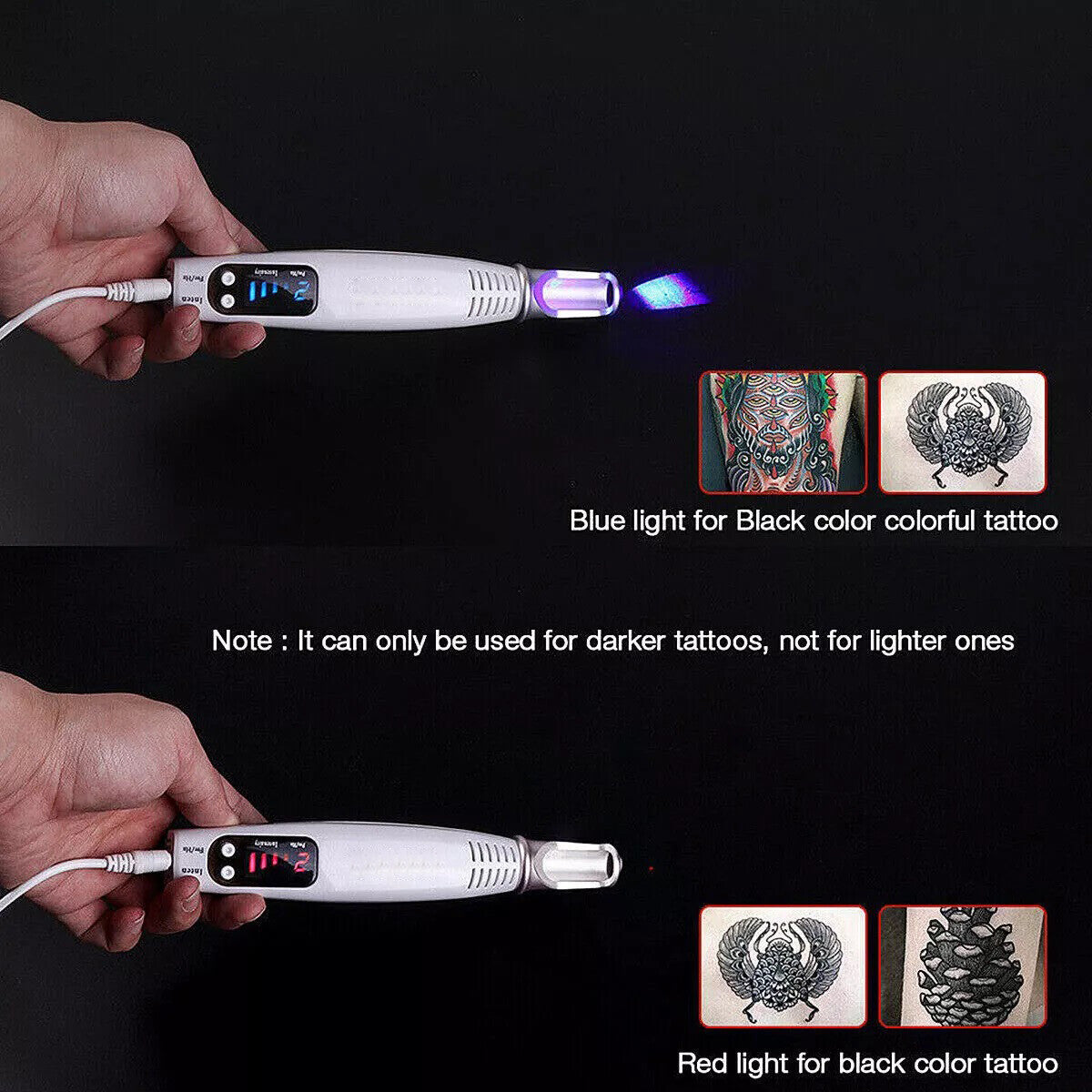 Handheld Red/Blue Light Tattoo Removal Pen Machine