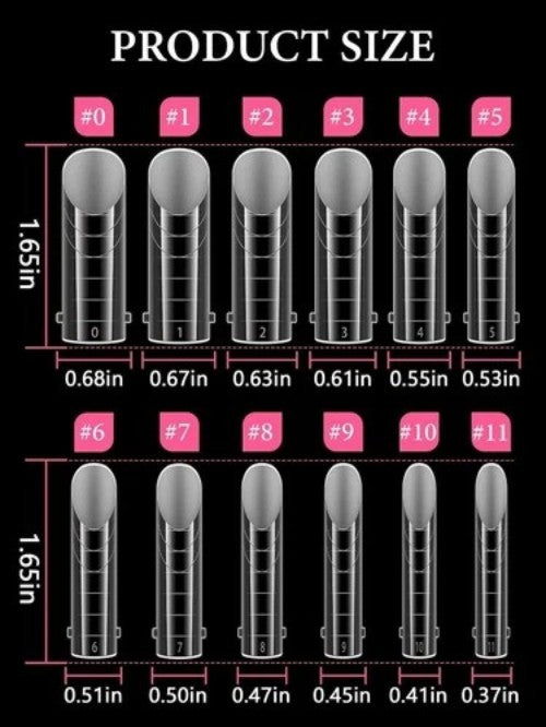 Poly Gel Toenail Kit with 12 Sizes Reusable Nail Forms for Toe Extensions