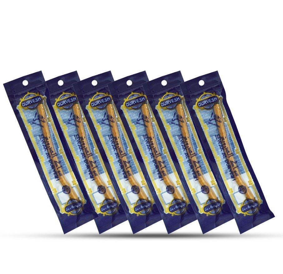 Natural Miswak Toothbrush Sticks for Oral Care - Eco-Friendly Chewing Stick, Organic Salvadora persica, Pack of 3 or 6