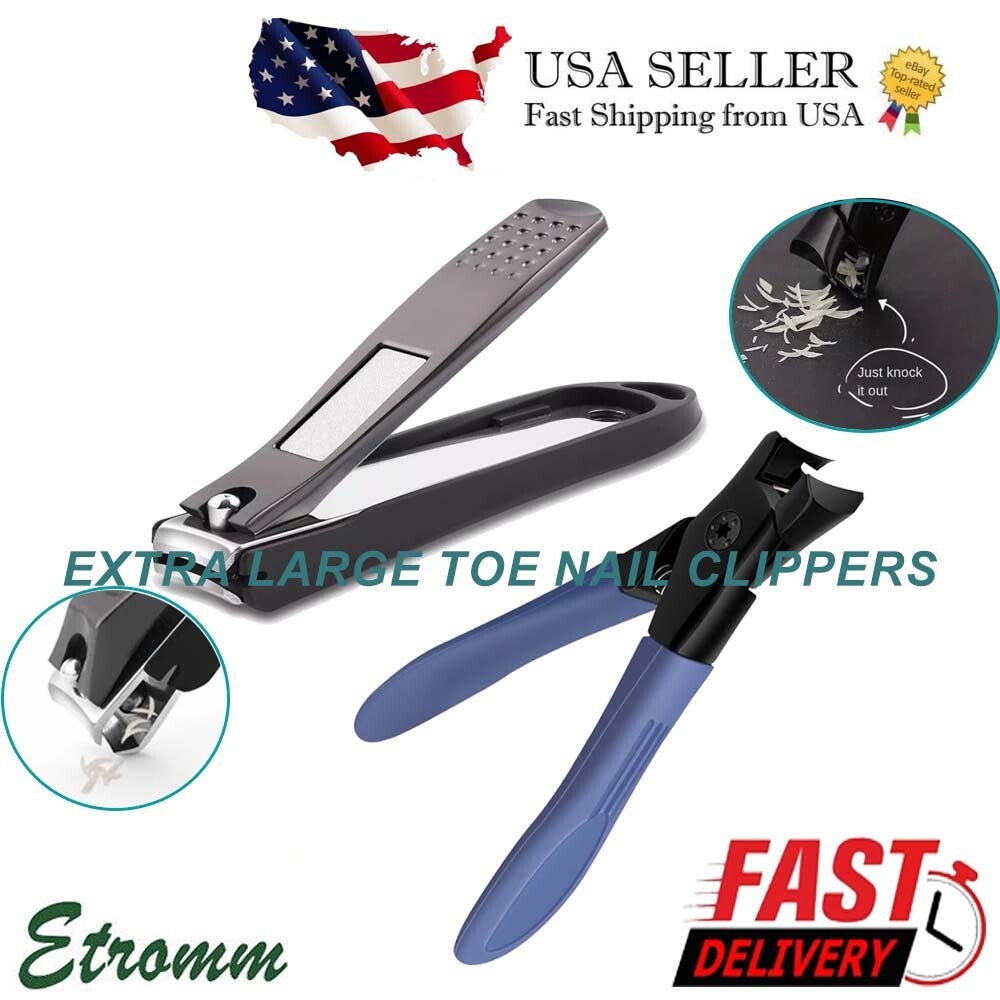 Extra Large Stainless Steel Toe Nail Clippers & Nail Scissors Set - Professional Pedicure Tool
