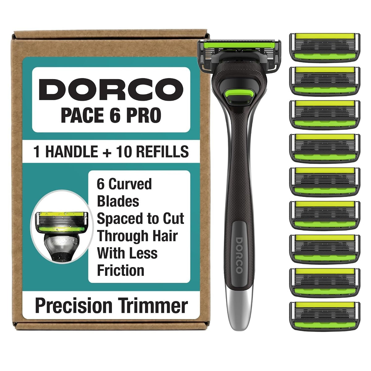 Men's Razor with Six Blades & Trimmer - Close Shave System
