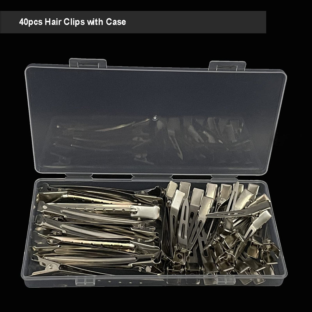 40pcs Metal Duck Billed Hair Clips Set for Styling Silver