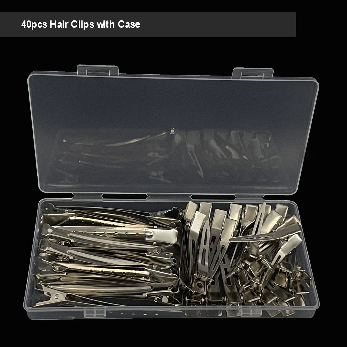 40pcs Metal Duck Billed Hair Clips Set for Styling Silver