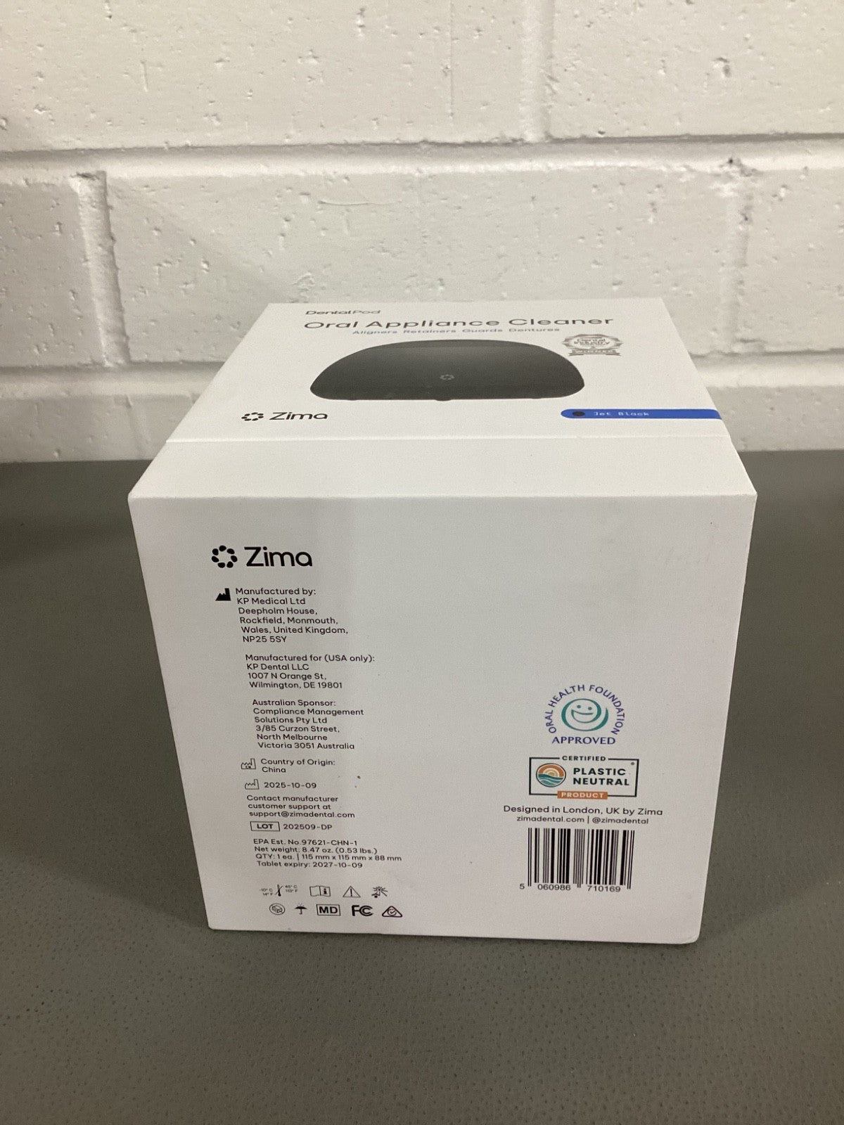 Zima DentalPod Oral Appliance Cleaner Jet Black - Ultrasonic Dental Cleaner