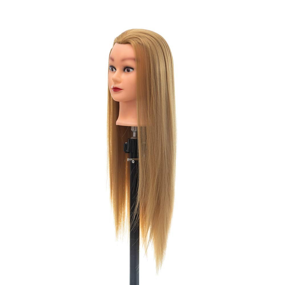 High-Temperature Synthetic Mannequin Head for Hair Styling Practice - 26-28 Inches