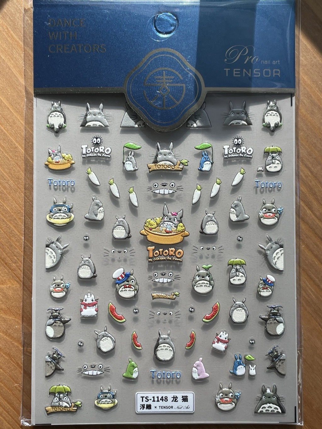 3D Totoro Nail Stickers - Kawaii Ghibli Nail Art Decals for Manicure