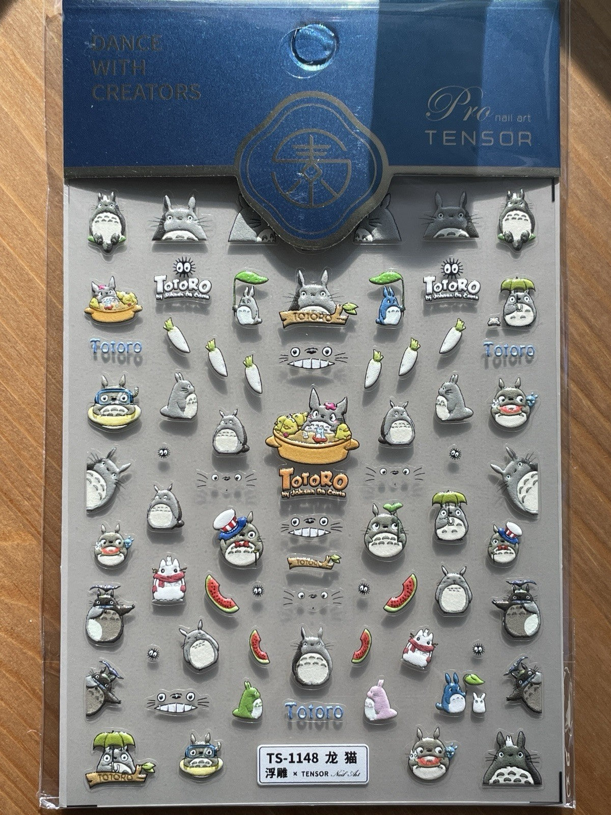 3D Totoro Nail Stickers - Kawaii Ghibli Nail Art Decals for Manicure