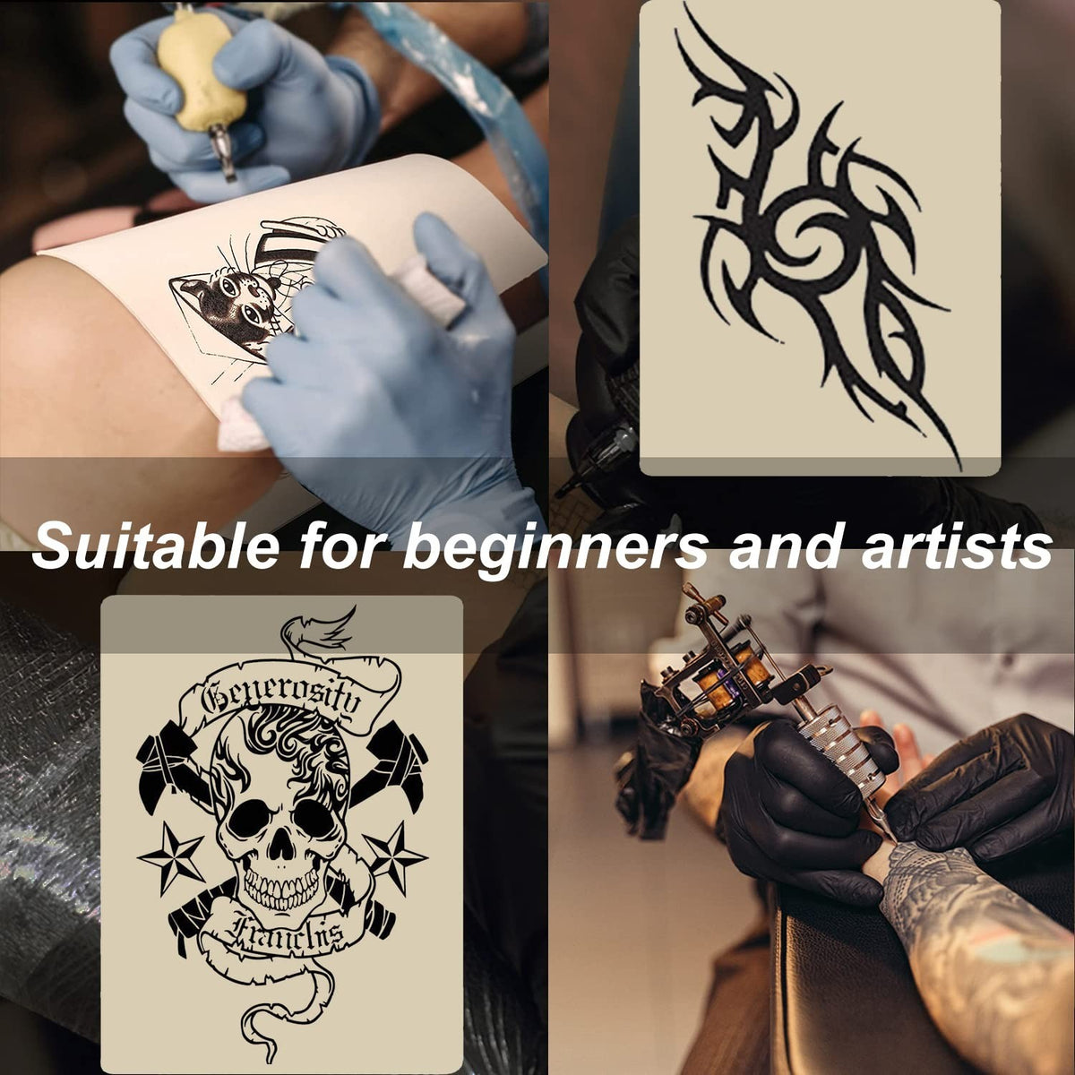 Tattoo Practice Skin Set – Double-Sided, 7.4 x 5.6 in, 1.3 mm Thick, 10 Pieces
