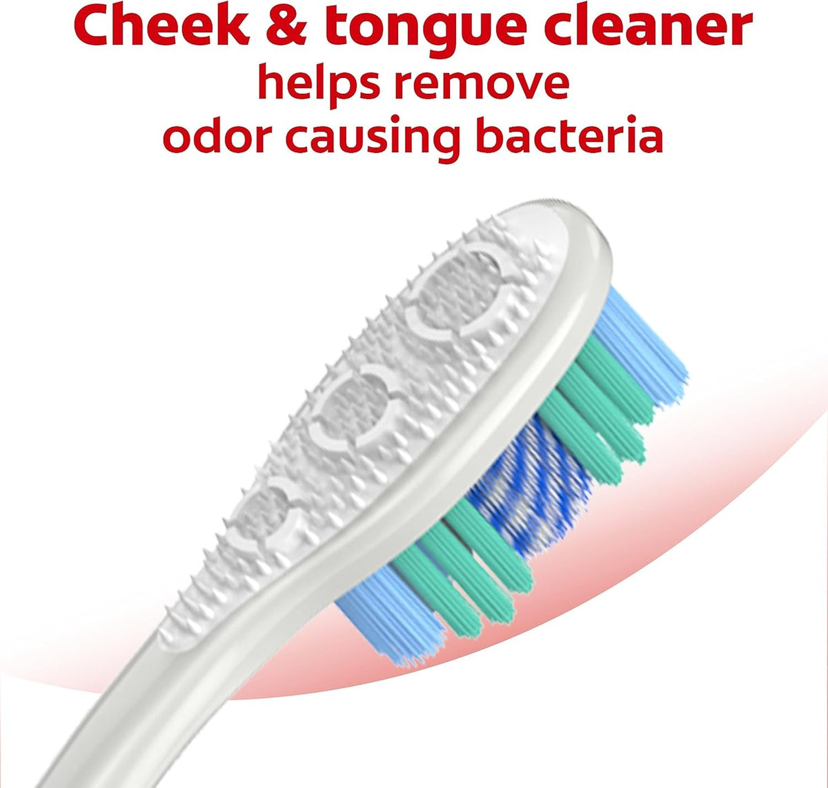 4 Pack Soft Adult Whitening Toothbrushes with Tongue & Cheek Cleaners